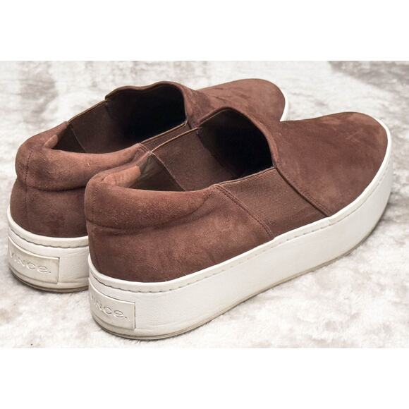 Vince Warren Brown Suede Slip On Platform Sneakers Womens Size 8.5 - Picture 6 of 15